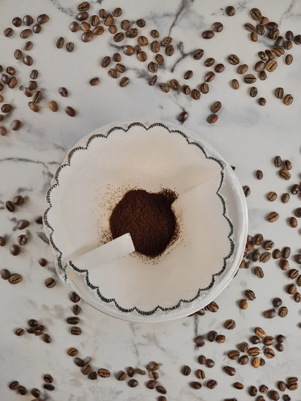 Kumaş Kahve Filtresi No.4 | Dilim Nakışlı | Yıkanabilir-300 Kullanım