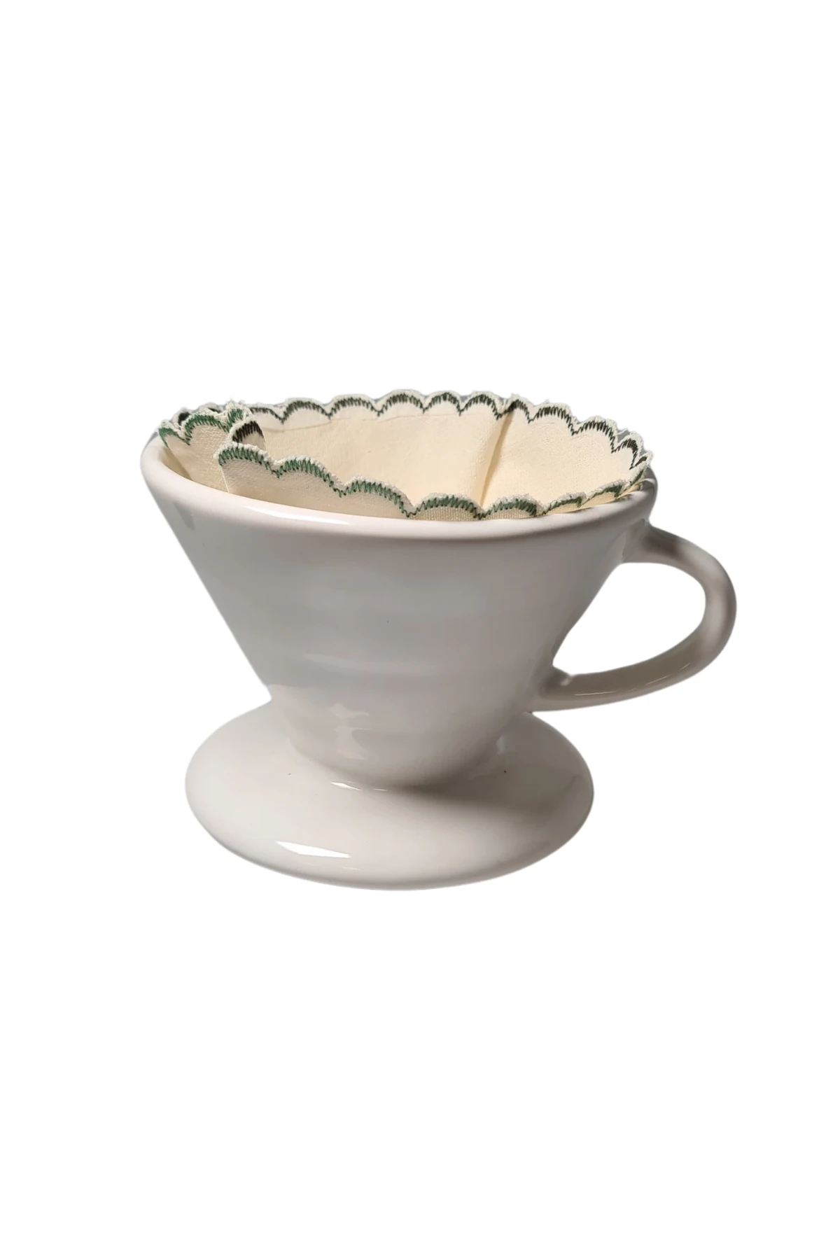 Kumaş Kahve Filtresi No.4 | Dilim Nakışlı | Yıkanabilir-300 Kullanım