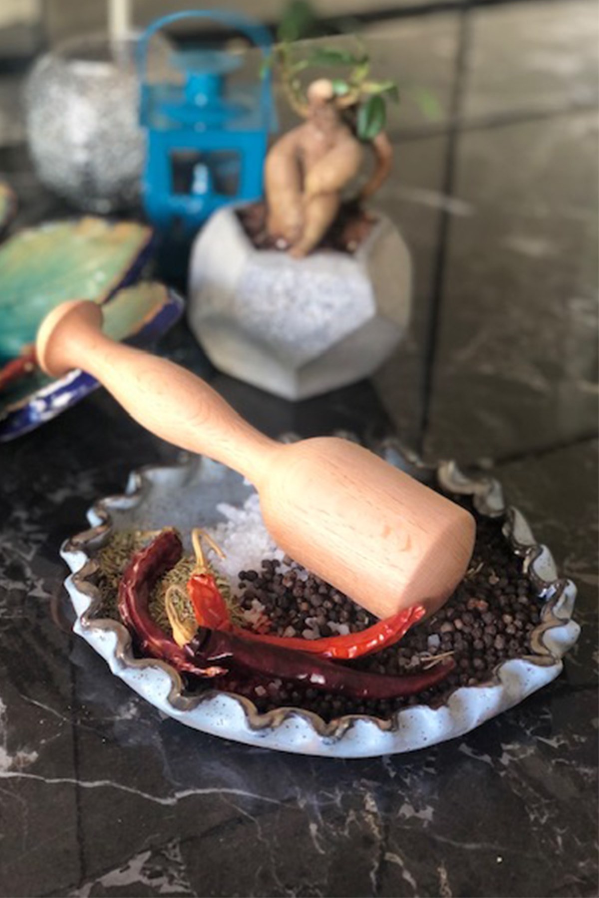 Masif Ahşap Torna Havan Tokmağı Yükseklik:20 cm Çap:5 cm