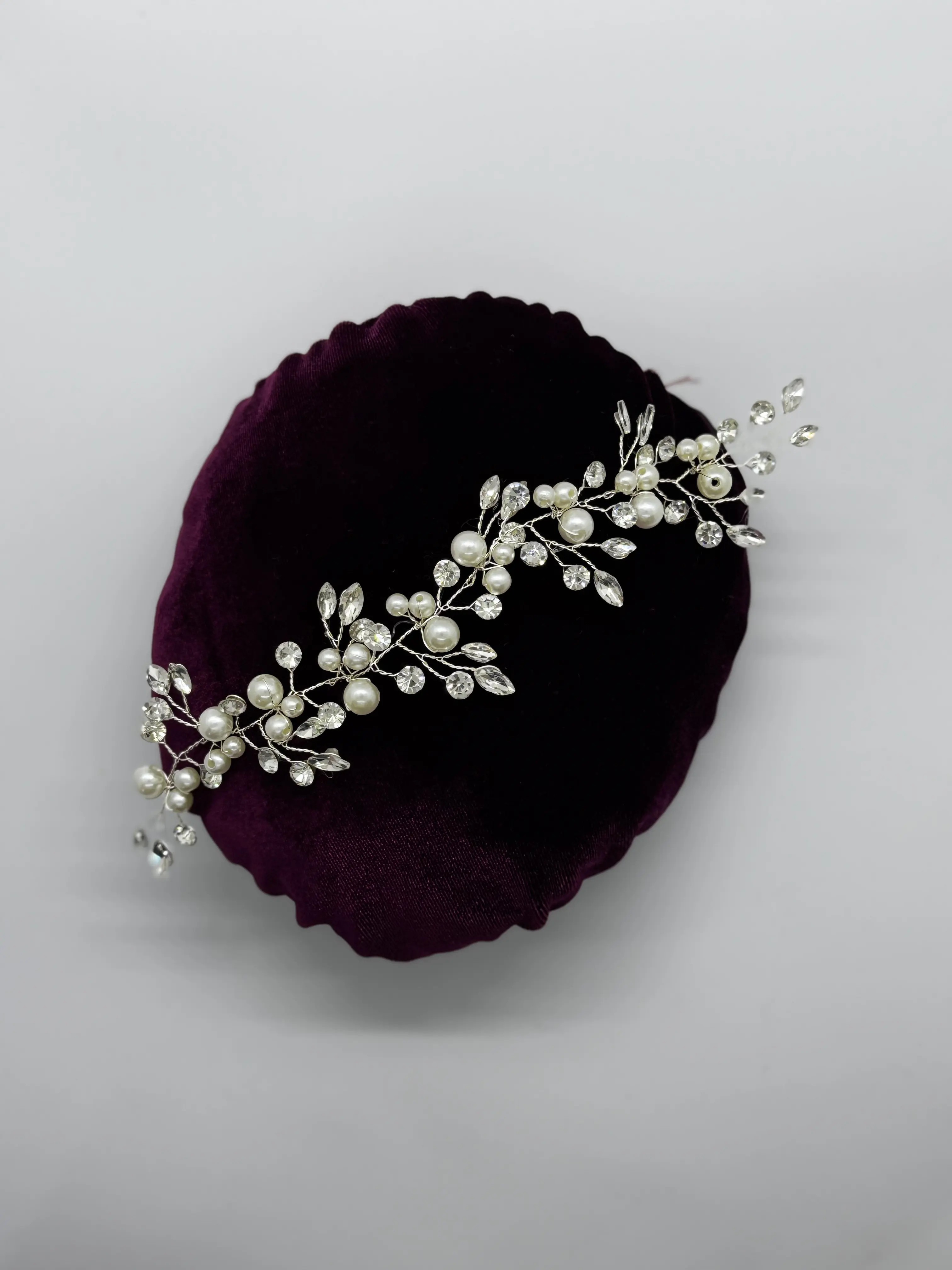 Pearl Blossom Tiara Gelin Saç Aksesuarı