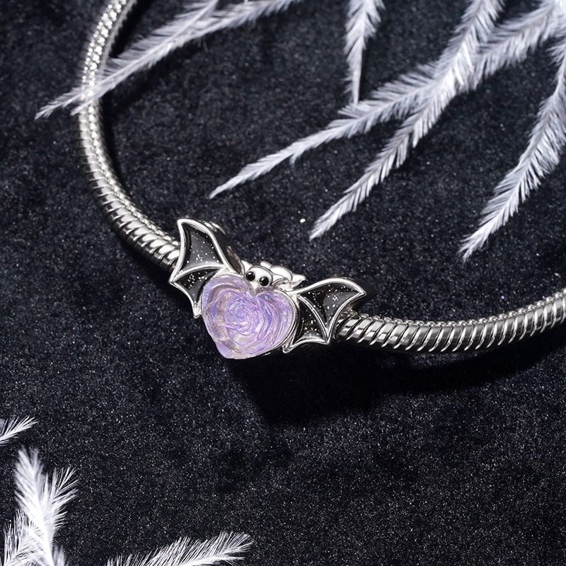 Halloween Yarasa Charm, 925 Ayar Gümüş