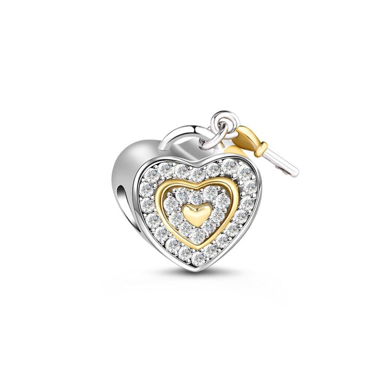 (18cm Klasik Bileklik) ve ("Asla Ayrılmayacağız" Anahtar ve Kilit Charm) ve (Muhabbet Kuşları Charm), 925 Ayar Gümüş