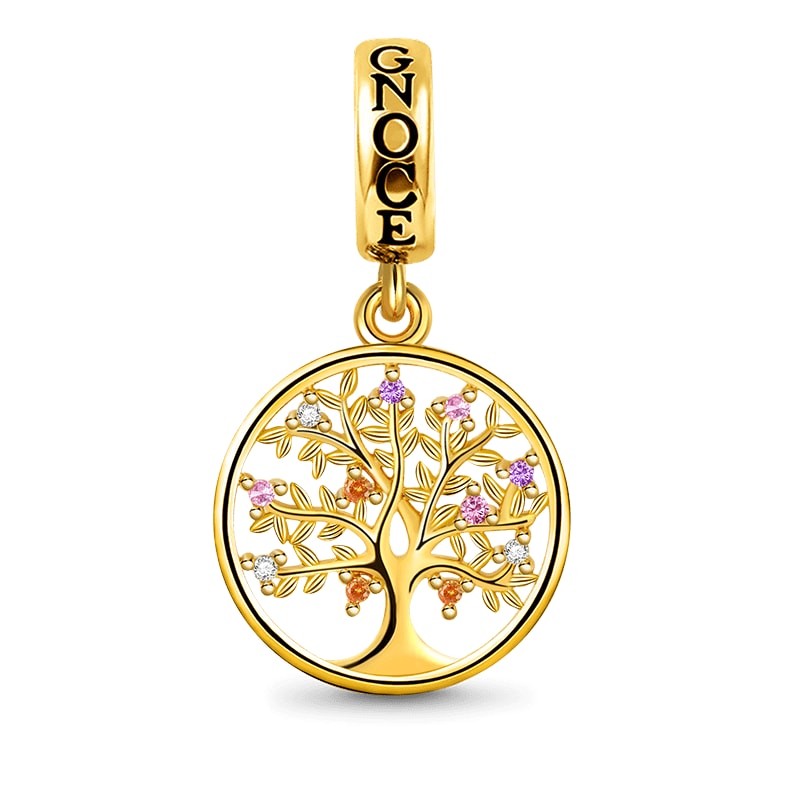 (18cm 18K Altın Kaplama Klasik Bileklik) ve (Hayat Ağacı Renkli Taşlarla İşlenmiş Charm) ve (Altın Yıldız Kübik Zirkon Taşlı Charm), 18K Altın Kaplama 25 Ayar Gümüş