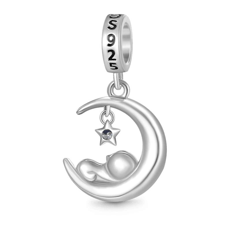 "Seni herşeyden çok seviyorum" Uyuyan Bebek Charm, 925 Ayar Gümüş