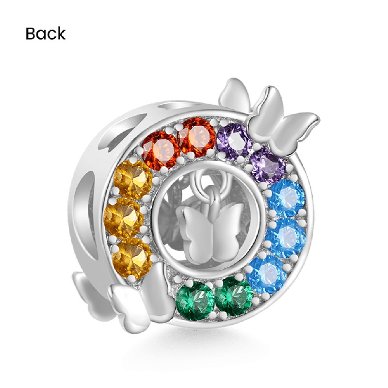 Gökkuşağı Kelebek Charm, 925 Ayar Gümüş