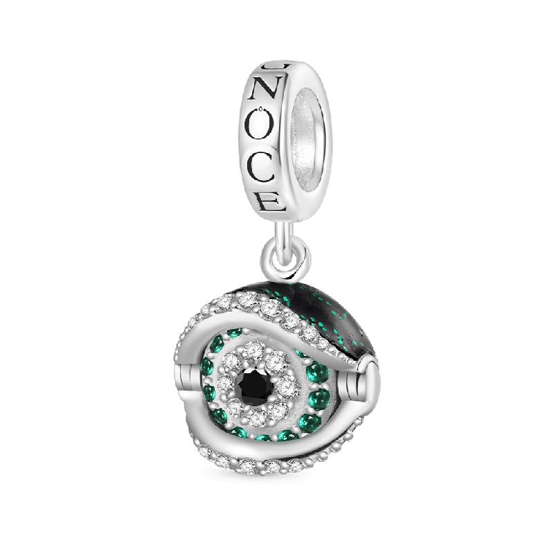 Döndürülebilir Nazar Boncuğu Charm, 925 Ayar Gümüş