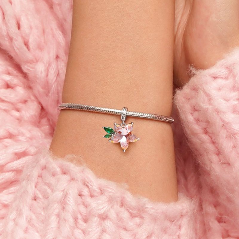 Pembe Zirkon Sakura Charm, 925 Ayar Gümüş
