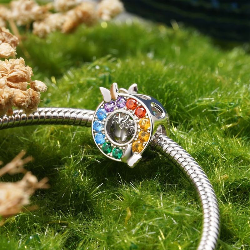 Gökkuşağı Kelebek Charm, 925 Ayar Gümüş