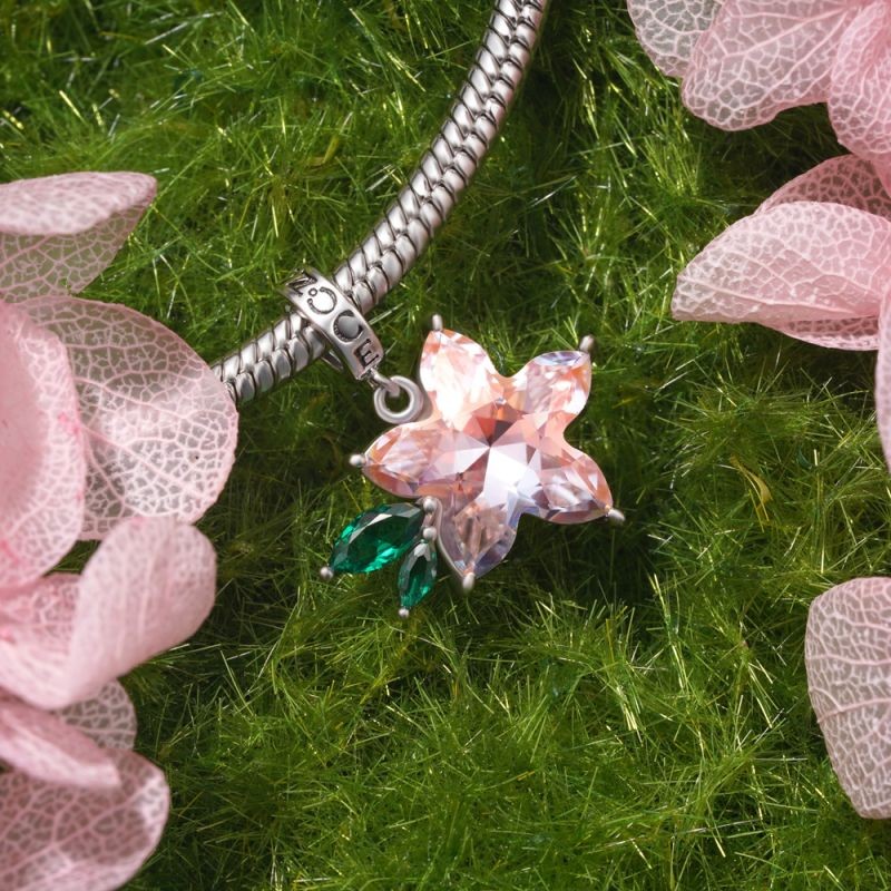 Pembe Zirkon Sakura Charm, 925 Ayar Gümüş