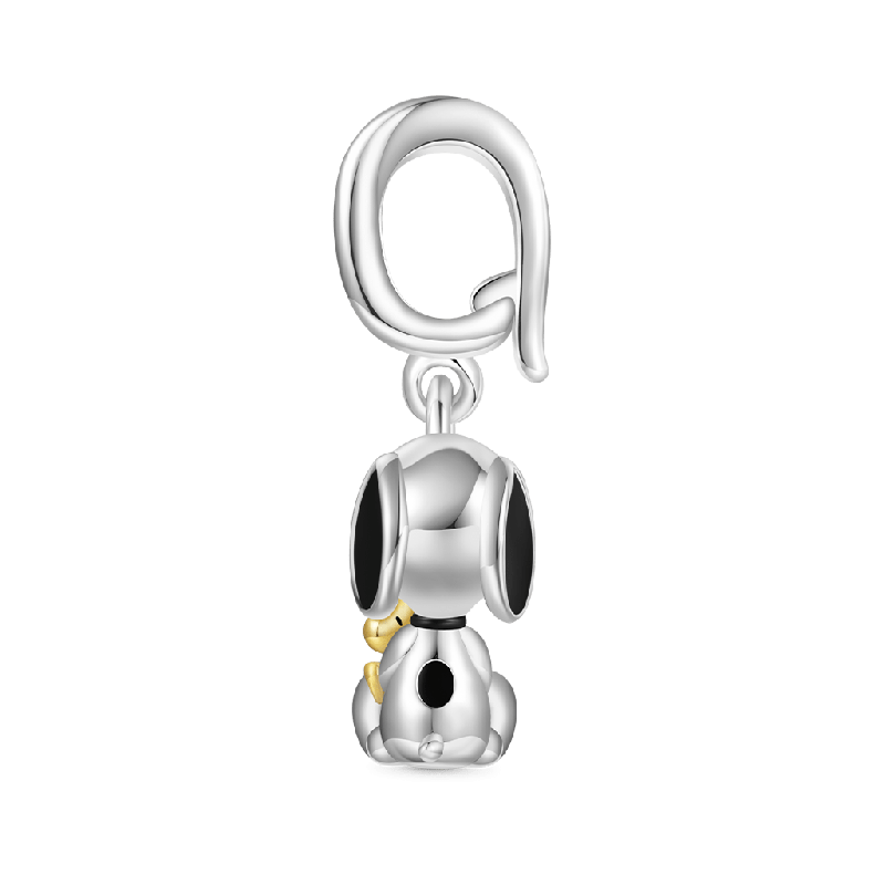 Peanuts Snoopy & Woodstock Kucaklaşma Charm, 925 Ayar Gümüş