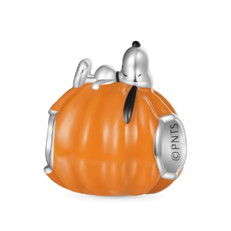 Peanuts Cadılar Bayramı Snoopy Balkabağı Charm, 925 Ayar Gümüş