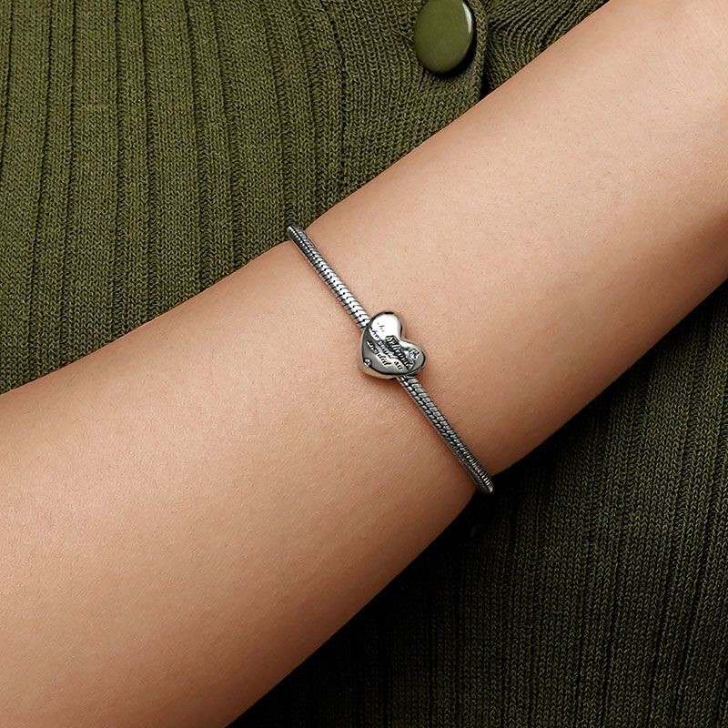 "Yapabileceğine İnandı ve Başardı" Kalp Charm, 925 ayar Gümüş
