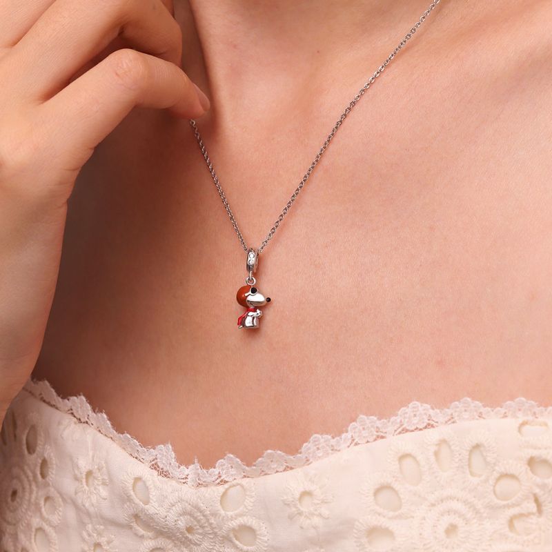 Gnoce Peanuts Flying Ace Snoopy Sallantılı Charm, 925 Ayar Gümüş