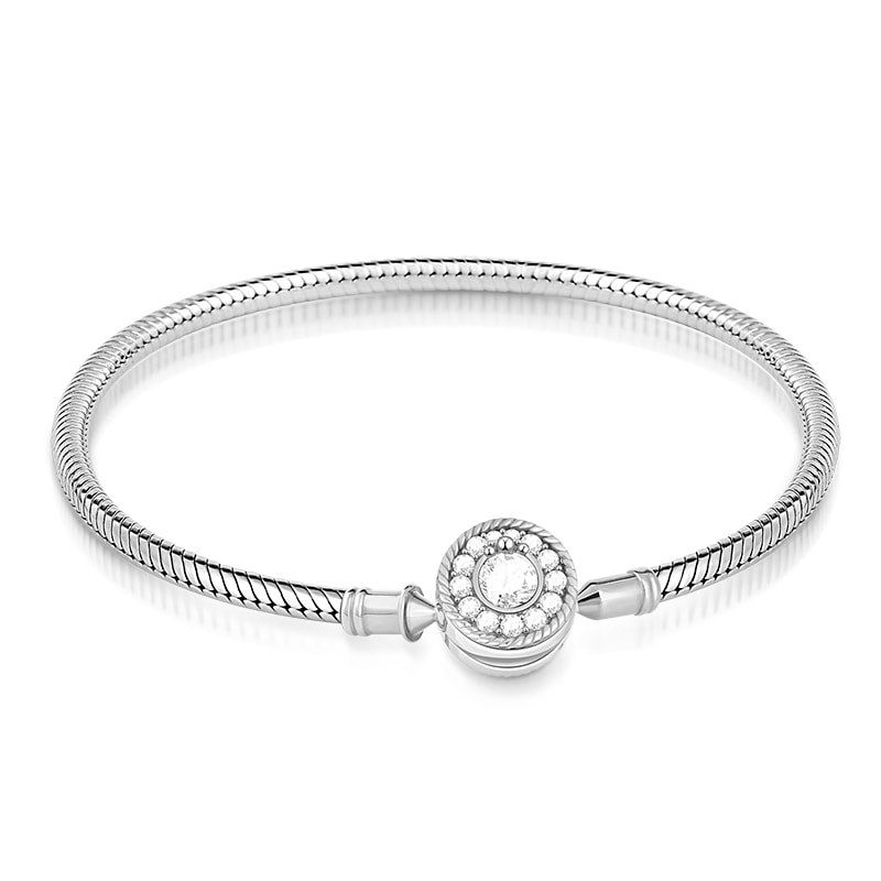 (18cm Klasik Bileklik) ve (Phoenix Tüyü Stoper Charm) ve (Aytaşı Kuğu Charm), 925 Ayar Gümüş