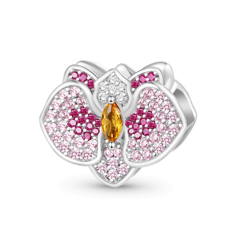 Orkide Çiçek Charm, 925 Ayar Gümüş