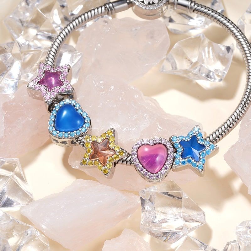 Renk Değiştiren Açık Pembe Kalp Charm, 925 Ayar Gümüş