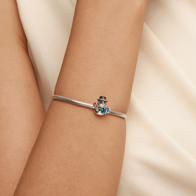 Yeni Yıl Bay Kardan Adam Charm, 925 Ayar Gümüş