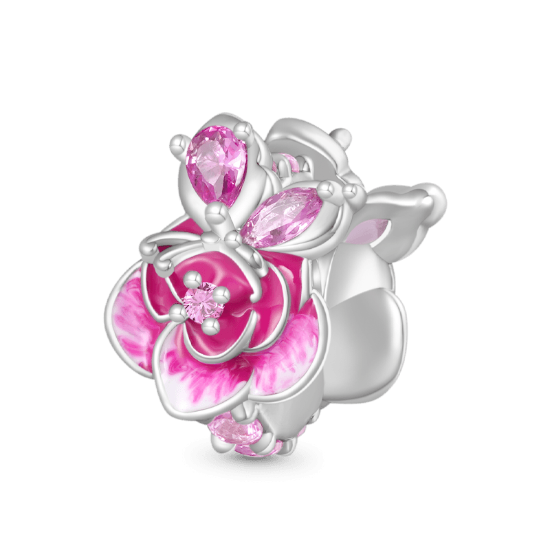 Pembe Güller Charm, 925 Ayar Gümüş