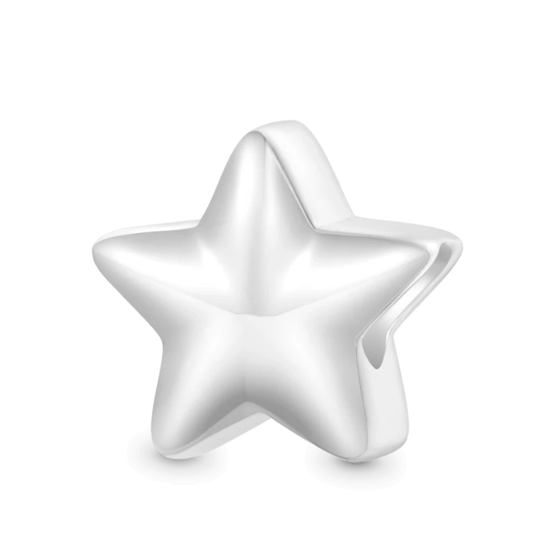 (18cm Klasik Bileklik) ve (Renk Değiştiren Açık Pembe Kalp Charm) ve (Renk Değiştiren Mavi Yıldız Charm), 925 Ayar Gümüş