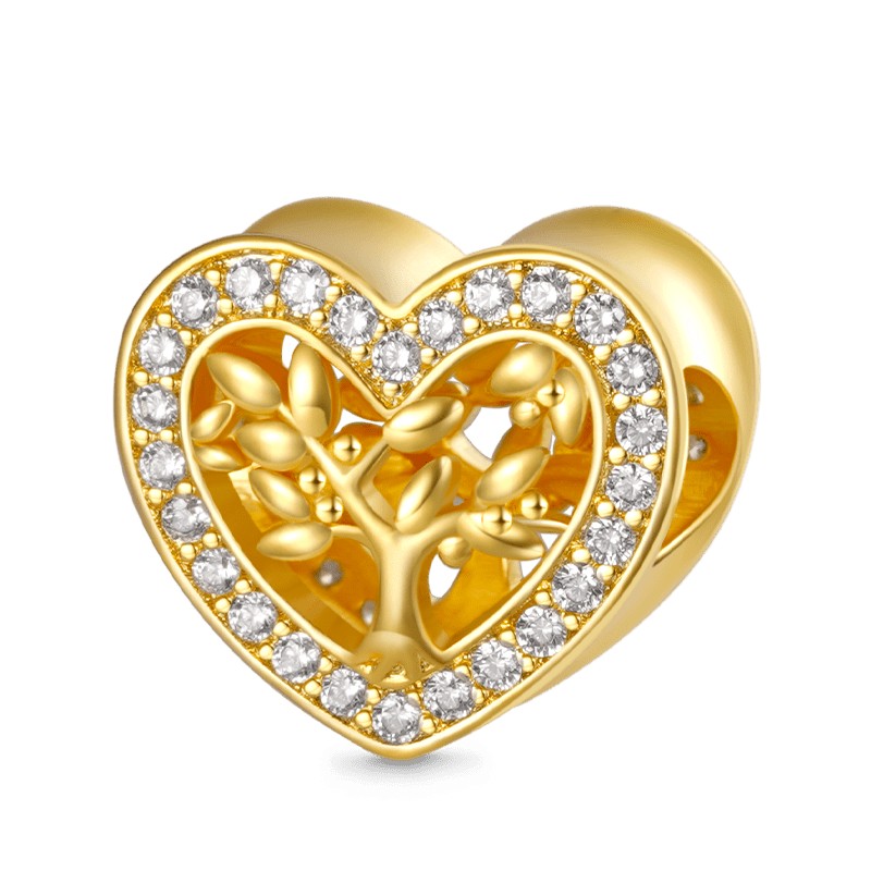 Aile Ağacı Kalp Charm, 925 Ayar Gümüş