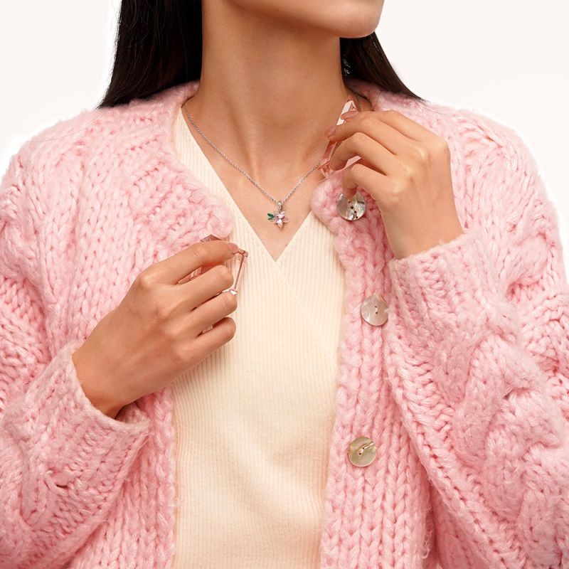 Pembe Zirkon Sakura Charm, 925 Ayar Gümüş