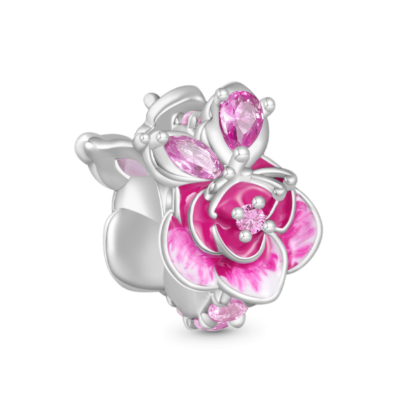 Pembe Güller Charm, 925 Ayar Gümüş