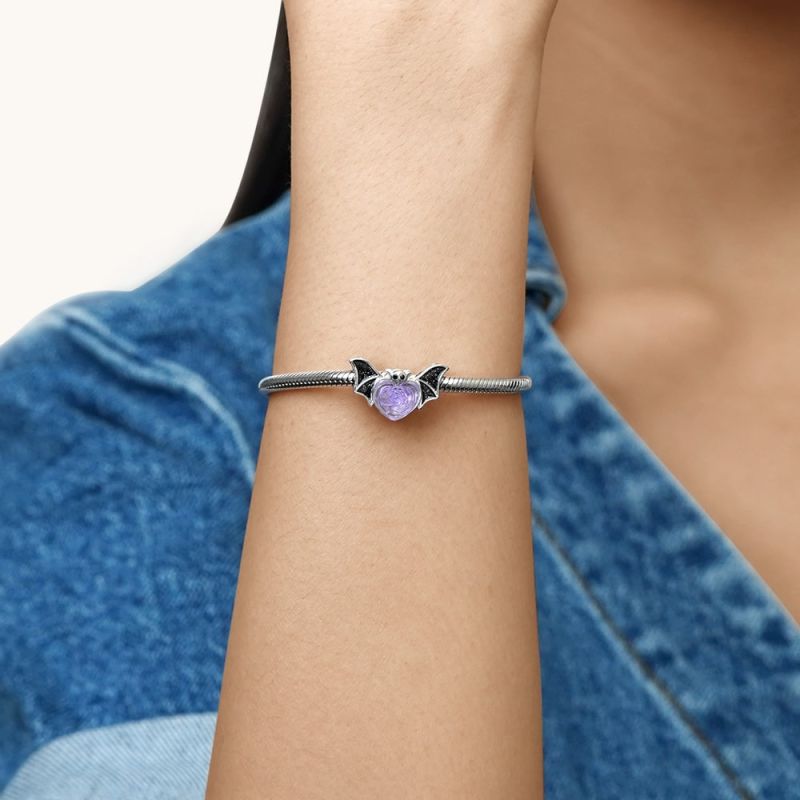 Halloween Yarasa Charm, 925 Ayar Gümüş