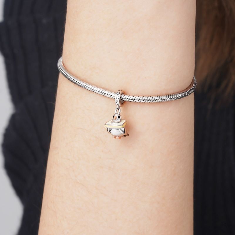 "Ekmeği Seviyorum" Güvercin Charm, 925 Ayar Gümüş