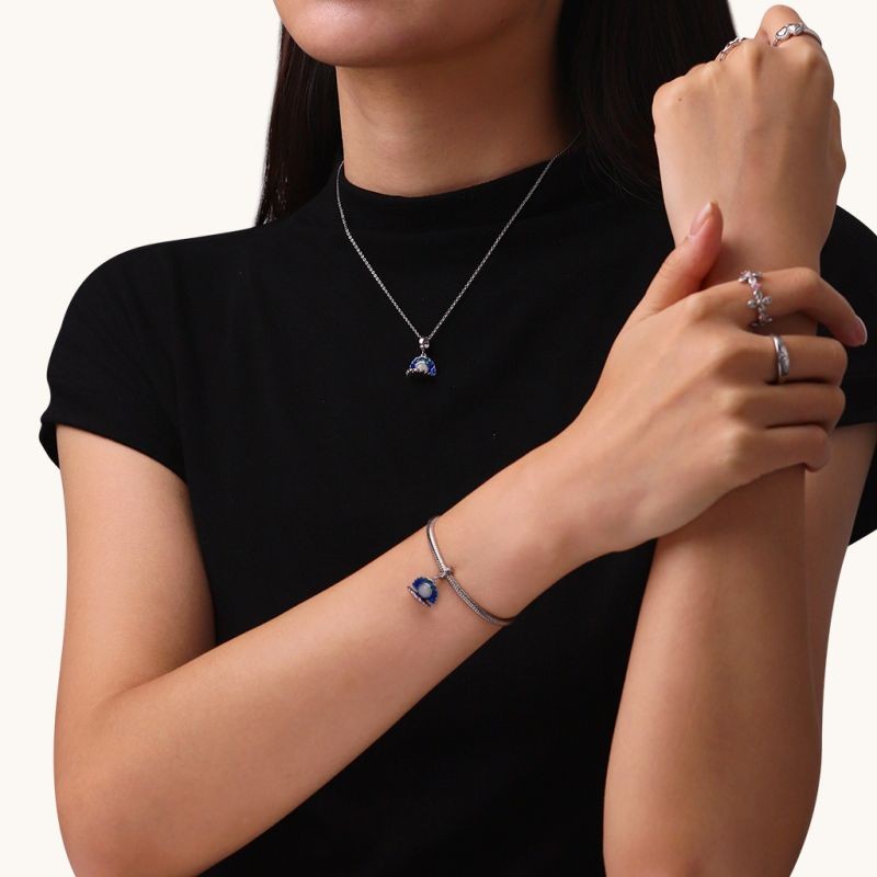 Parlayan Deniz Kabuğu Charm, 925 Ayar Gümüş