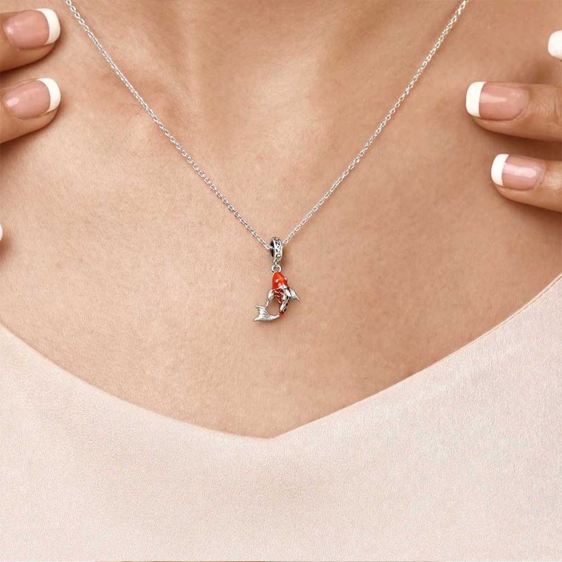 Şans Balığı Charm ve Kolye, 925 Ayar Gümüş