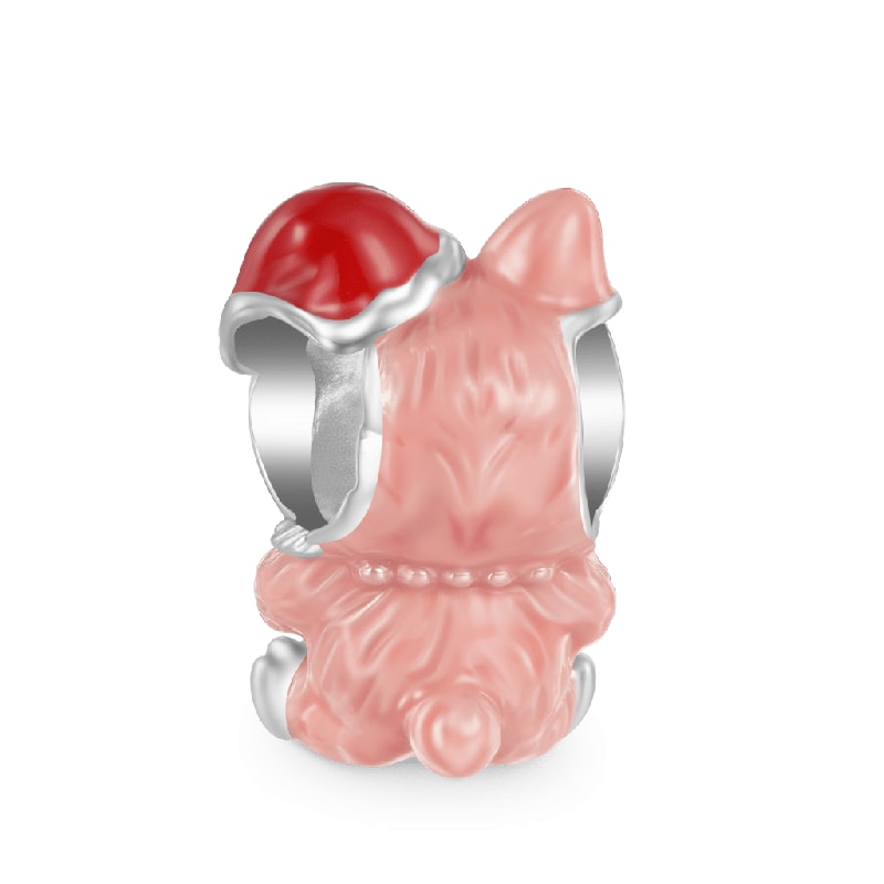 Sevimli Küçük Canavar Serisi - Pembe Melek Charm, 925 Ayar Gümüş