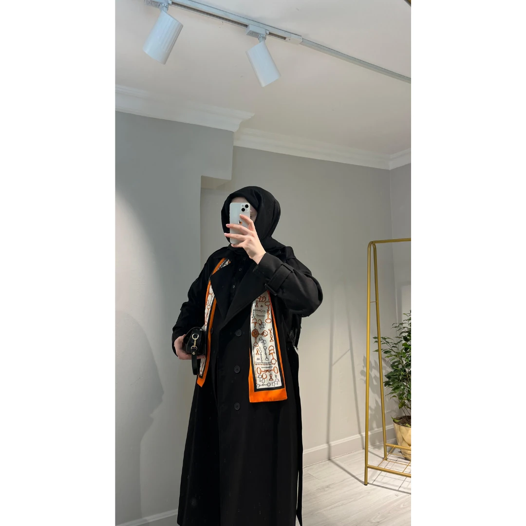 Premium Oversize Fularlı Trenç