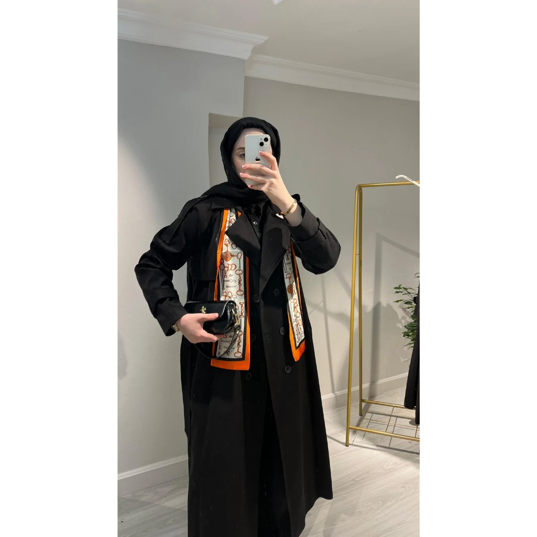 Premium Oversize Fularlı Trenç