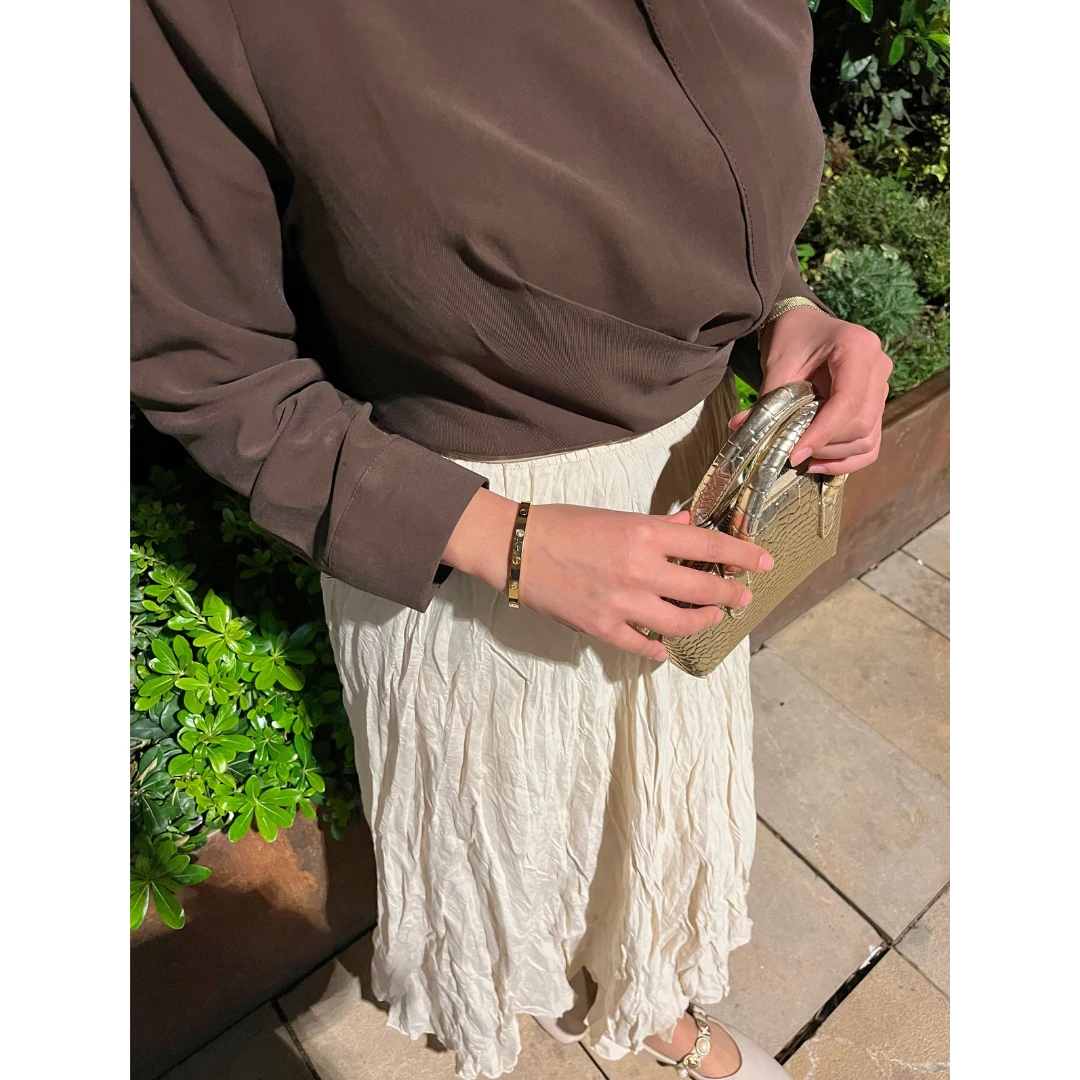 Kırışık Etek Bej