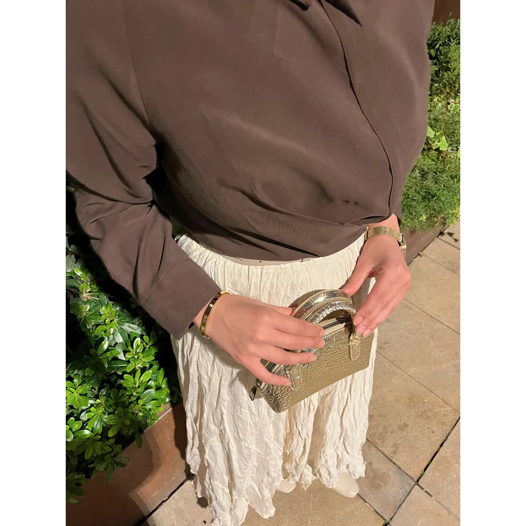 Kırışık Etek Bej