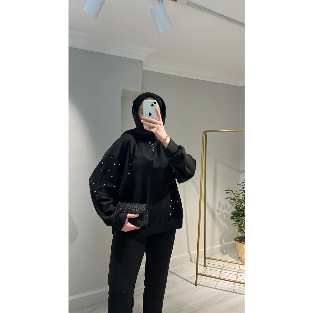 Scuba Siyah Taşlı Takım