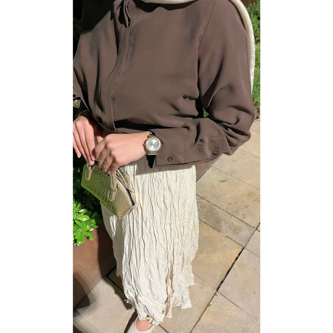 Kırışık Etek Bej