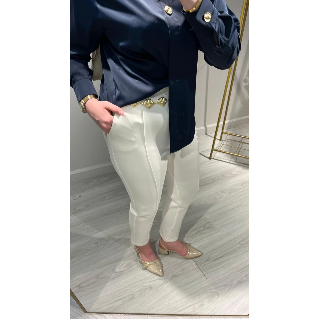 Beyaz Scuba Pantolon