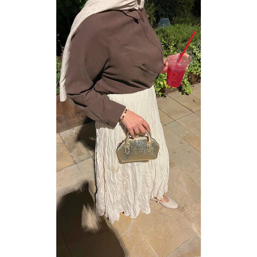 Kırışık Etek Bej