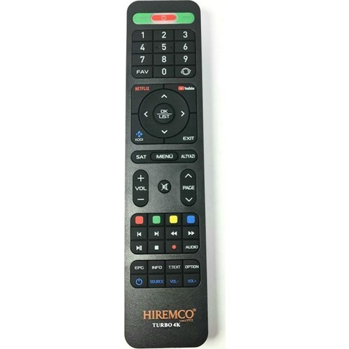 Hiremco Turbo 4K Smart Tuşlu Uydu Alıcı Kumandası