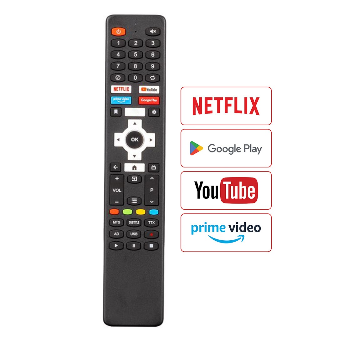 NEXT VİVAX CONTI NETFLIX-YOUTUBE-PRİMEVİDEO GOOGLE PLAY TUŞLU ANDROİD SES KOMUTLU LCD-LED TV KUMANDASI