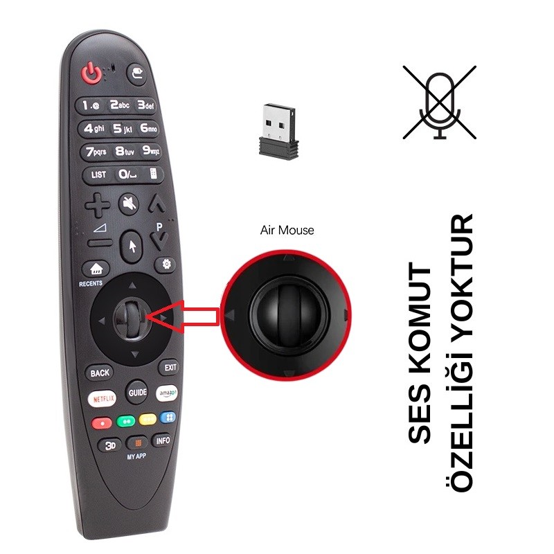 (AİR MAUSE) HUAYU KL RM-G3900 V2 LG SMART TV NETFLIX-AMAZON TUŞLU UNIVERSAL SİHİRLİ SMART TV KUMANDA