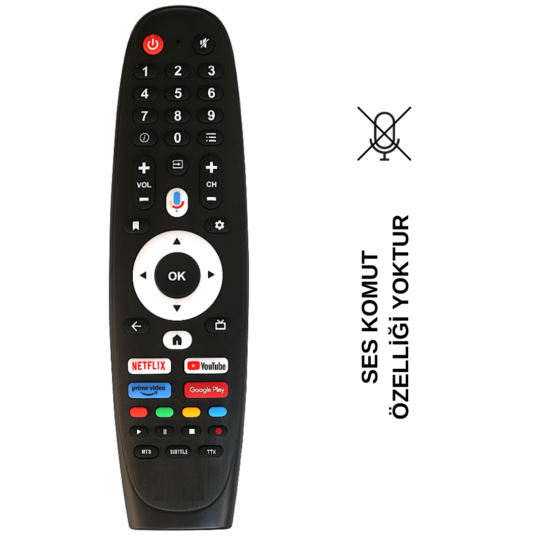 (SES KOMUZSUZ) NEXT * VİVAX * CONTI NETFLIX-YOUTUBE-PRİMEVİDEO GOOGLE PLAY TUŞLU ANDROİD LCD-LED TV KUMANDASI