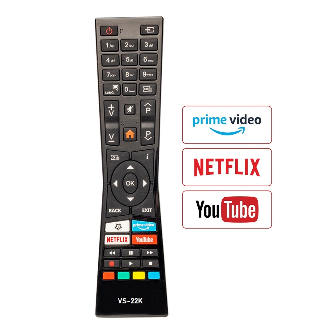 VESTEL RC A2 43100P - JVC RM-C3337 NETFLIX-YOUTUBE-PRİME VİDEO TUŞLU YAZISIZ LCD LED TV KUMANDA (RC0360/01)