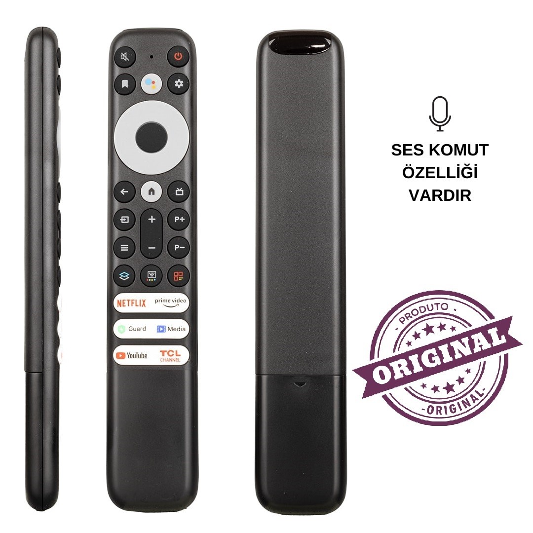 (ORJiNAL SES KOMUTLU) TCL RC902V RMR1 -21BN NETFLIX-PRIME VIDEO-GUARD-MEDIA-YOUTUBE TUŞLU LCD LED TV KUMANDASI