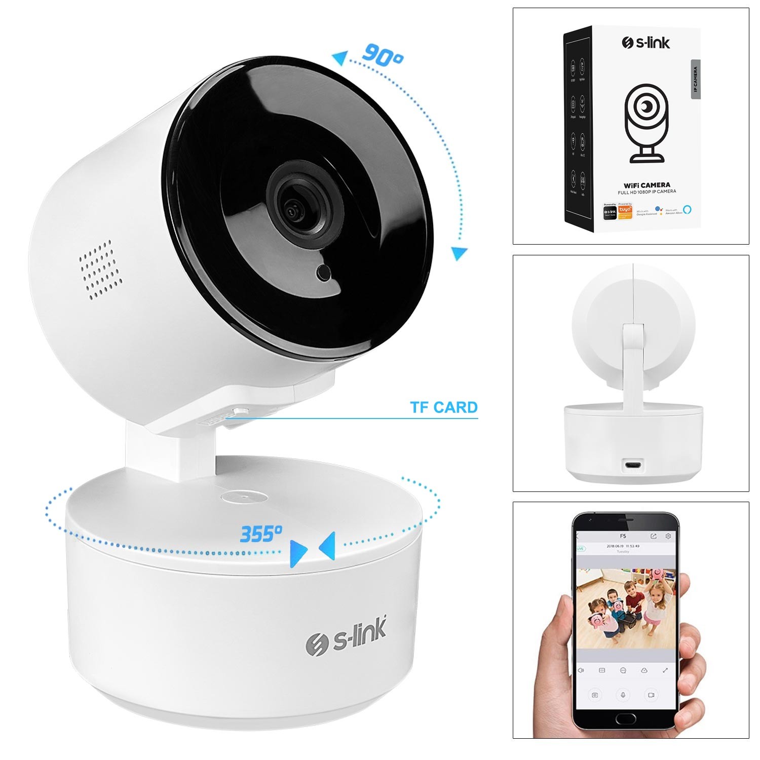 S-LİNK SL-IND01 AKILLI GÜVENLİK KAMERASI MOBİL 2MP 3.6MM IP SMART WIFI DVR HAREKETE DUYARLI (TUYA DESTEKLİ)