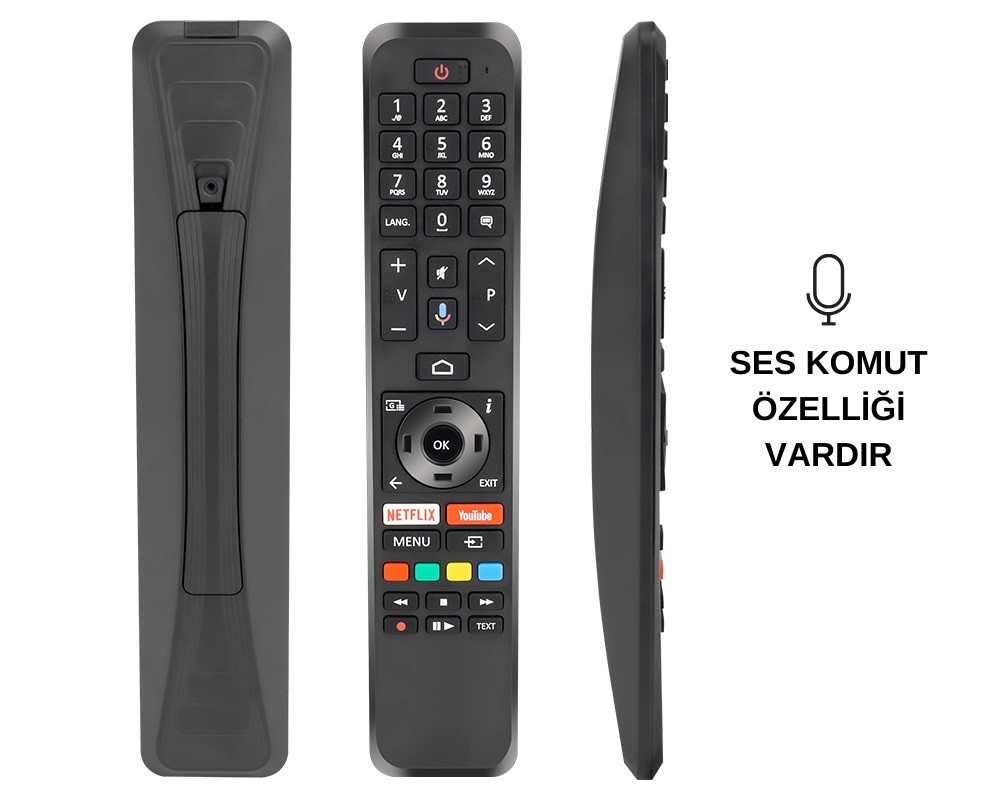 (SES KOMUTLU) VESTEL 30107407 RC43160N NETFLIX-YOUTUBE-MİKROFON TUŞLU SES KOMUTLU LCD LED TV KUMANDA