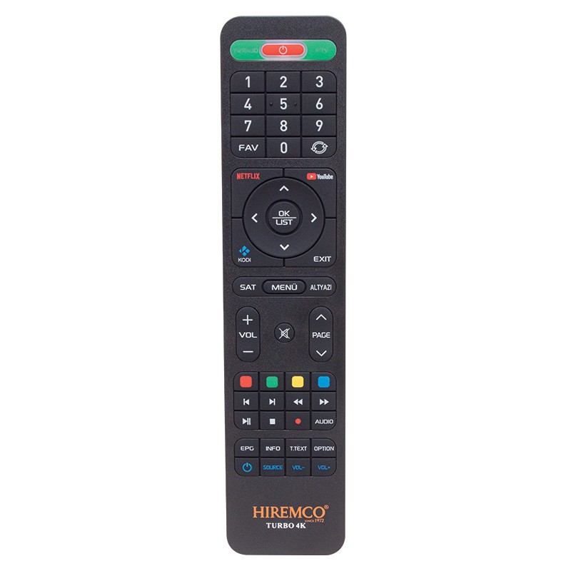 HIREMCO TURBO 4K NETFLIX-YOUTUBE TUŞLU HD UYDU KUMANDASI (4181=16923)