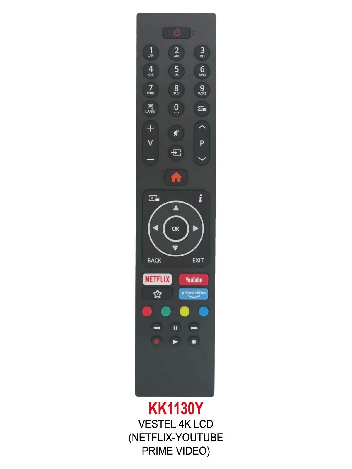 VESTEL RC43135P NETFLIX-YOUTUBE-PRIME VIDEO TUŞLU LCD-LED TV KUMANDA