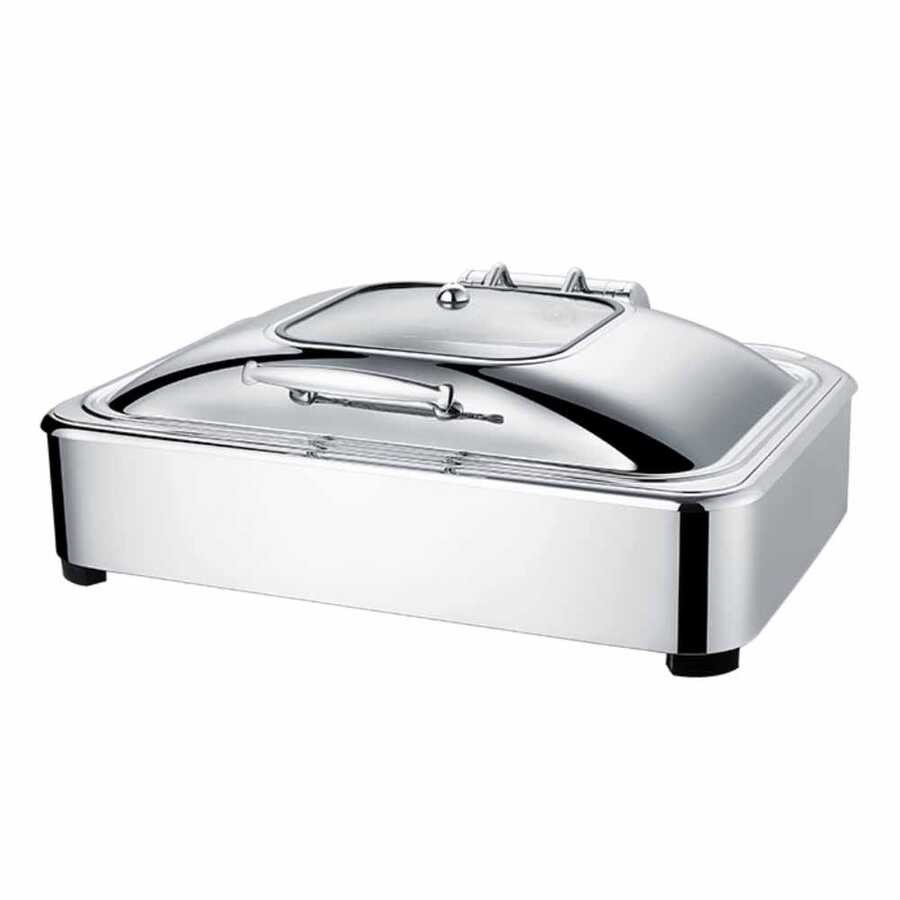 Chafing Dish Dörtgen Hidrolik Kapak 9 L 1/1 Gömme